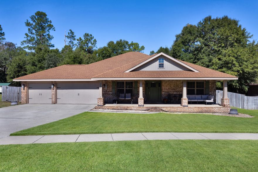 Welcome to 2428 Genevieve Way, Crestview, FL. This well-kept 5-bedroom 3 bath home offers all the space and comfort your family needs- and then some. Step inside to find a bright open layout that is perfect for both everyday living and entertaining. Enjoy peace of mind with a brand-new HVAC system with remaining warranty and pride of ownership throughout every corner of this beautifully maintained property. The spacious kitchen and living areas flow seamlessly, giving everyone room to relax and gather. Outside you will love the screened-in porch- perfect for morning coffee or evening unwinding- overlooking a fully fenced in back yard and the scenery of greenspace behind. That's right no neighbors in the back. A detached outbuilding provides ideal space for storage, hobbies or a small work shop. Located in a quiet, desirable neighborhood just minutes from schools, shopping, local amenities, Eglin AFB, Duke Field and beautiful Emerald Coast beaches. This move-in ready home checks every box.