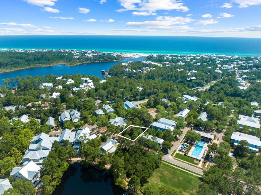 Discover the perfect canvas for your dream home in the exclusive, gated neighborhood of Forest Lakes, located just off the scenic 30A. Situated across from the picturesque lake and next to the neighborhood pool and clubhouse, this lot provides serene water views and easy access to recreational activities. It comes with a full set of HOA-approved architectural plans for a stunning 5-bedroom, 3.5-bathroom home complete with a garage, saving you time and effort in the planning process.