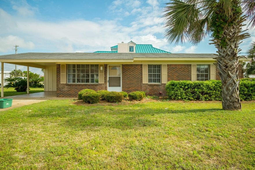 When those in real estate say it's all about location, they're referring specifically to rare opportunities like this! Nestled on a large corner lot on Okaloosa Island, and just a short walk to the sugar-white beaches of the Emerald Coast, this charming 3 Bed/2Bath home simply must be seen. Whether you're an investor seeking the perfect candidate property to renovate and bring to its full potential, or a motivated buyer just looking for a move-in ready and affordable home in a fantastic location, this is the one for you! No golf carts, bikes, or cars will be required for beach access when you live here, as the nearest beach access point is merely paces away.