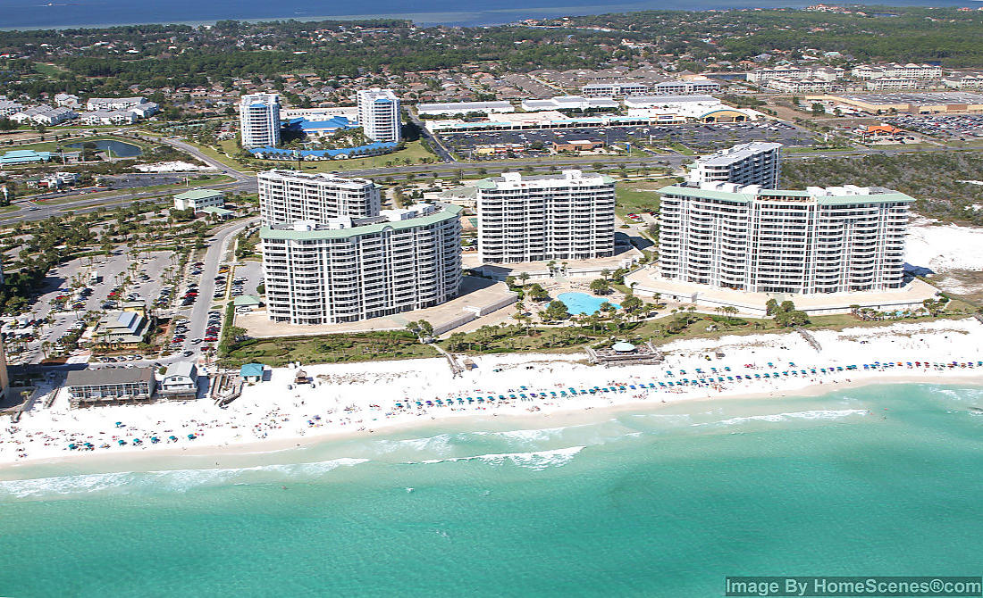 St. Lucia, unit 502 is a two bedroom two bath condominium unit. St. Lucia is located within the pristine Silver Shells Beach Resort and Spa in Destin. Experience and enjoy all that the Destin lifestyle has to offer at it's ''Finest.'' Located within walking distance to the Candy Shoppe, Back Porch restaurant, and Henderson Beach State Park.This two bedroom two bath condominium is tastefully decorated in rich hues with elegant tropical touches. Perfect for a second home or a vacation rental. Interior furnishings include tile flooring, nine ft ceilings, floor to ceiling windows throughout, and a spacious balcony accessible from all rooms. The kitchen is fully equipped with granite countertops, a large breakfast bar and plenty of cabinet space.