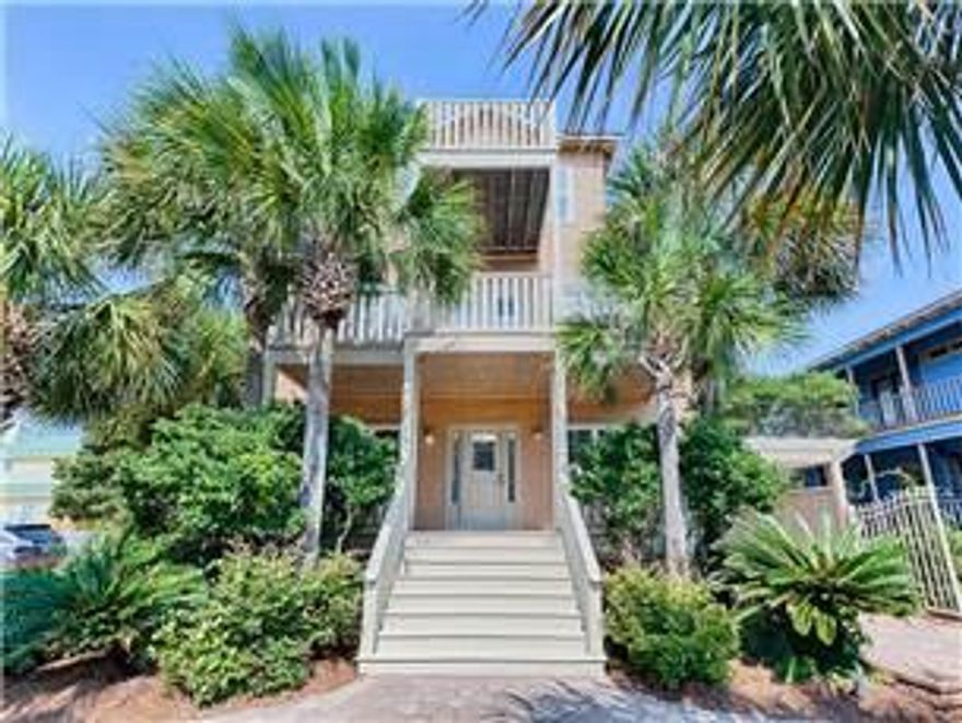 This is a beautiful three story home with a guest house. This fabulously upscale home is sure to delight with slate and travertine flooring, flat screen TVs throughout, crown molding,stainless appliances and fine lighting. In between the main house and the guest house, is the oasis where you will find a private heated pool and raised spa.