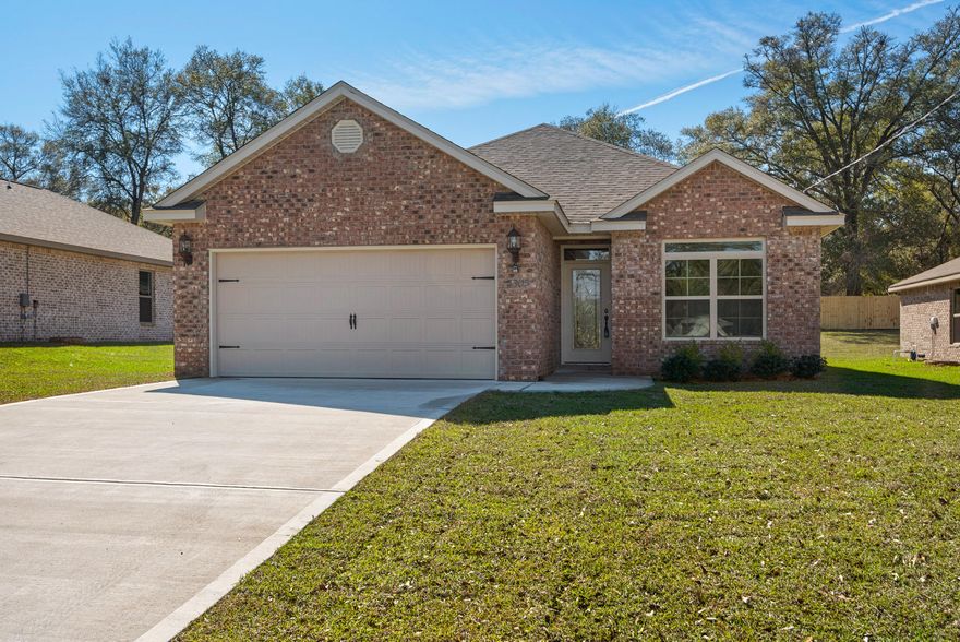 This house is not built out of sticks or straw. So the big bad wolf can huff and puff and blow as he may but will not blow this one down.
Features:Features: 9' & 10' Ceilings All Brick Exterior
 Open Semi-Split-BedroomPlan  Designer Cabinetry
 Granite Counter-tops Cultured Marble Vanities
 Large Porcelain Tile Tray Ceiling with Crown
Molding in Master BR High-Efficiency A/C
 Covered Rear Lanai