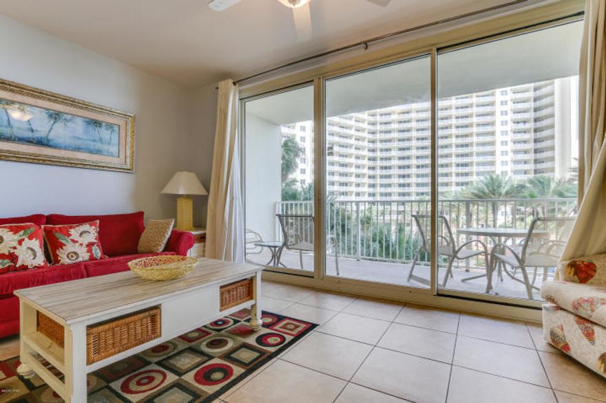 Perfect elevation! Located on the 3rd floor of the very popular Shores of Panama development, this 1Bed/2Bath+Bunk has it all!! This fully furnished and rental ready property has been professionally decorated, custom painted and has upgrades galore. Features Include: 1 bedroom and a bunk Room, 2 full baths, hard surface flooring through-out, gulf front living room, 9ft ceilings, granite countertops & breakfast bar. Large Terrace offers the perfect view - you not only see the most beautiful beach in the world, you get the most beautiful lagoon pool in all of Panama City Beach!