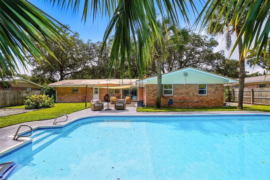 Welcome to your slice of paradise in the much desired Kenwood neighborhood! Property website: https://www.616fairwayavene.com/unbranded. This beautifully updated ranch offers a metal roof (2015), brand-new HVAC (2025), sparkling pool with new pump (2024) & liner (2021), water heater (2020), and lush St. Augustine lawn on a well-fed sprinkler system. Inside boasts fresh paint, bamboo blinds, tinted front windows, updated fixtures, anti-fog mirrors, closet organizers & a bold black fireplace. Living room opens to a private courtyard. Outside: powered shed, boat/RV parking, shaded backyard, and sidewalks throughout this subdivision. $20K in new plumbing & hurricane shutters add peace of mind--schedule your showing today!