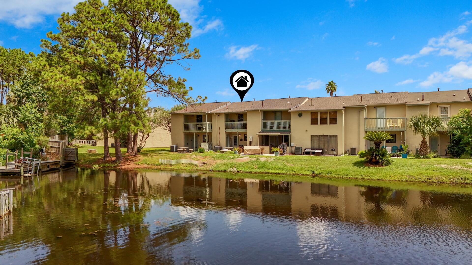 Waterfront, Gulf Views, $49K Rental Income Last Year... and It's Under $300K?! Yes, you read that right! This is one of the very few units in Gulf Highlands Beach Resort that offers a peek at the Gulf, making it a rare gem in one of PCB's most desirable gated communities. Search on YouTube ''For Sale 150 Robin Ln in Panama City Beach' for video tour. This charming coastal townhome comes fully furnished and rental ready, with strong income potential and unbeatable walkability, just a 3-minute stroll to the white sand beaches. Enjoy stunning views from both the living room and the spacious master bedroom. Additional highlights include: 2 assigned parking spots directly in front of the unit, beautiful waterfront location with views of the canal, HOA is actively enhancing the grounds with new sod and irrigation systems throughout, your backyard view is about to get even better! Proven over $49,000 in gross rental income in the last 12 months. Strong short-term rental potential with low HOA fees. FHA & VA approved! Whether you're seeking an income-producing investment, a beach getaway, or both, this townhome checks all the boxes. Don't miss this opportunity to own a Gulf-view unit at a price that's nearly unheard of! Low HOA fees include: 11 pools(5 heated), pickleball, shuffleboards, water-front restaurant & pool, mini golf, exercise room, tennis courts, playground, WIFI, pest control, termite bond, trash, ground keeping, property patrol, gated community and more