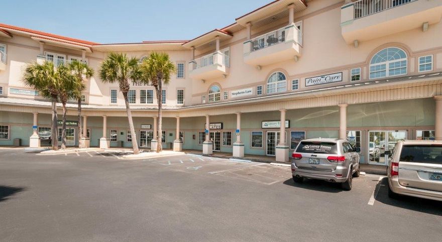 LOCATION, LOCATION, LOCATION! The Plaza is a Retail and Office Condo Complex with residential condo units on the top floor. It is in a Great Location directly on Highway 98, close to the Commons Mall and next to Destin Plastic Surgery Center. This Unit has an open floor plan and has been well maintained. It's just waiting for someone with a vision. CAM is $363.06 which covers building maintenance, grounds maintenance, insurance, water, sewer and trash.