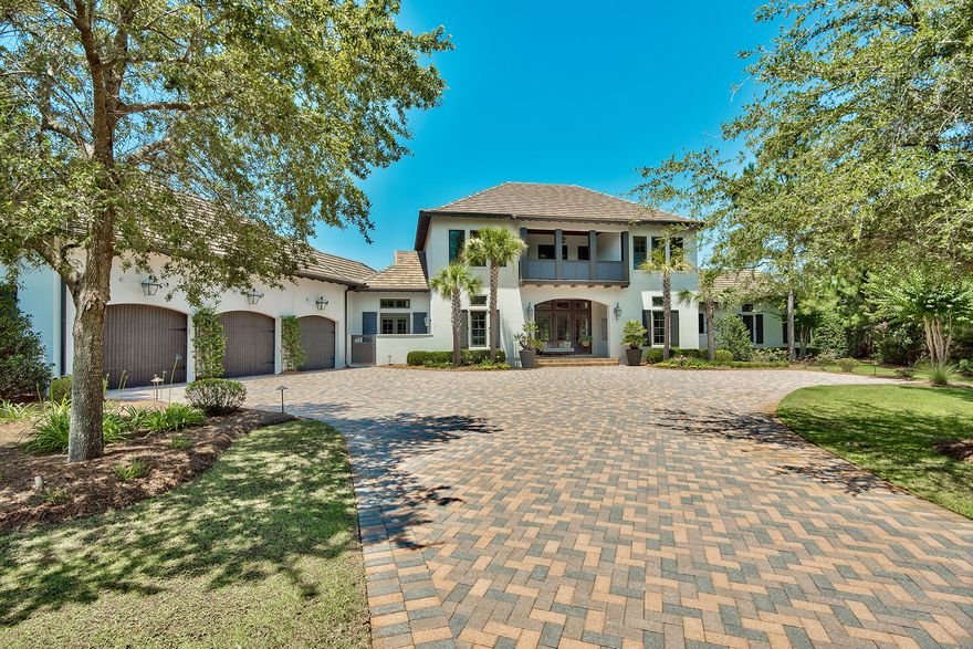 One of the most admired homes in Burnt Pine on a beautiful lot overlooking both Raven and Burnt Pine Golf Courses with both fairway and lake views. Offering the finest finishes and the highest quality construction details (Compass Builders) - this home offers an open floor plan with welcoming spaces for both entertaining and comfortable living. The outdoor spaces offers something for everyone with ample room for large gatherings complete with pool/spa and a gas fire pit at the waters edge. Enjoy the Baytowne fireworks from your back yard as well as the beautiful Florida sunsets....