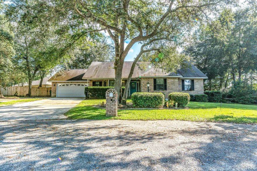 What a great opportunity to own a four bedroom Crestview home so south of interstate 10. This property at Plantation Oaks sits on a large half acre lot at the very end of the cul-de-sac. It is beautifully landscaped with plenty of parking for boats and other toys. The home has been updated within the last 3 years to include beautiful new tile, kitchen updates paint and much more. This house has four large bedrooms with one bedroom with its own bathroom on the second floor. The master suite is also large with its own access to the heated and cooled beautiful Florida room. The living space is semi-open by means of a flow through wall into the kitchen. There is a fantastic breakfast nook as well as a formal dining room. Please consider this property as your next home.