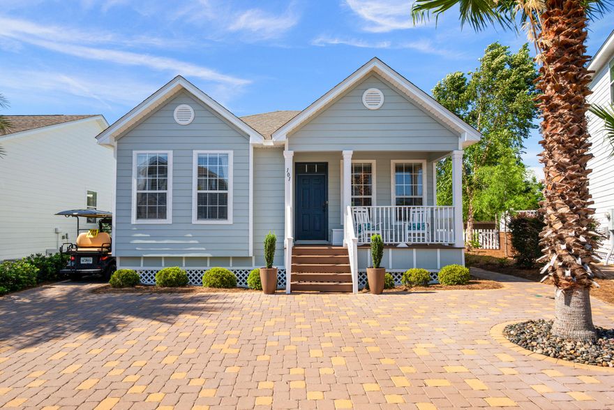 This charming coastal cottage, primely positioned just steps from the Santa Rosa Golf & Beach Club, is the perfect cozy and inviting beach retreat.  Ideally located less than a half mile from the beach in the charming community of Santa Rosa Golf Villas, this home is characterized by coastal finishes and an open layout.  Offered fully furnished, with all major pieces sourced at pottery barn, this home presents an excellent opportunity for a turnkey investment property or second/ primary home. This 1-owner, never rented home is in immaculate condition, with a brand new A/C system installed in March of 2021, and the entire exterior repainted in 2017.  Several other upgrades include an oversized driveway recently converted to pavers, screened-in back porch, and a backyard entertainment area.
