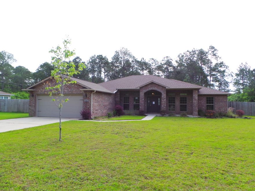 Take Advantage Of This Rare Opportunity! Home with great curb appeal does need some TLC but is priced to sell! Home sits on a .45 acre lot and features Four bedrooms Two full bathrooms and over 2400sqft of functional floor plan. Interior boasts vaulted ceilings, granite counter tops in kitchen and baths, bullnose cornering and French Doors leading to the covered patio. Backyard is completely privacy fenced and ready for summer BBQ's. The front windows are extra tall and frames the 32ft covered front porch.