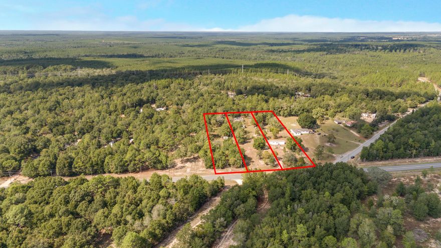 3.4-Acre Homestead or Investment Opportunity - DeFuniak Springs, FLDiscover the freedom and potential of country living on this 3.4-acre property, ideally zoned General Agriculture--perfect for a homestead, mini-farm, or investment portfolio.This property consists of three parcels (each approximately 1.14 acres), being sold together as one package, with the option to purchase one parcel separately if desired.The property includes a 3-bedroom, 1-bath mobile home, currently tenant-occupied and producing a projected rental income of $1,100/month--providing immediate income while you build or expand. 3.4-Acre Homestead or Investment Opportunity - DeFuniak Springs, FL

Discover the freedom and potential of country living on this 3.4-acre property, ideally zoned General Agriculture perfect for a homestead, mini-farm, or investment portfolio.

This property consists of three parcels (each approximately 1.14 acres), being sold together as one package, with the option to purchase one parcel separately if desired.

The property includes a 3-bedroom, 1-bath mobile home, currently tenant-occupied and producing a projected rental income of $1,100/month providing immediate income while you build or expand.

The two end parcels are already equipped with water, electric poles, and septic systems, offering flexibility for future builds or additional dwellings. The middle parcel also has water access and features an old brick building,

The vacant parcel located at 5751 Co Hwy 1087, DeFuniak Springs, FL 32433 adds to the versatility of this property ready for your custom build, animals, or garden.

Conveniently located just 35 minutes from the beautiful Emerald Coast beaches, Eglin Air Force Base, and nearby shopping and dining, this property delivers both peaceful rural living and proximity to everything you need.

Bring your plans, your vision, and your dreams this is where your homestead begins.