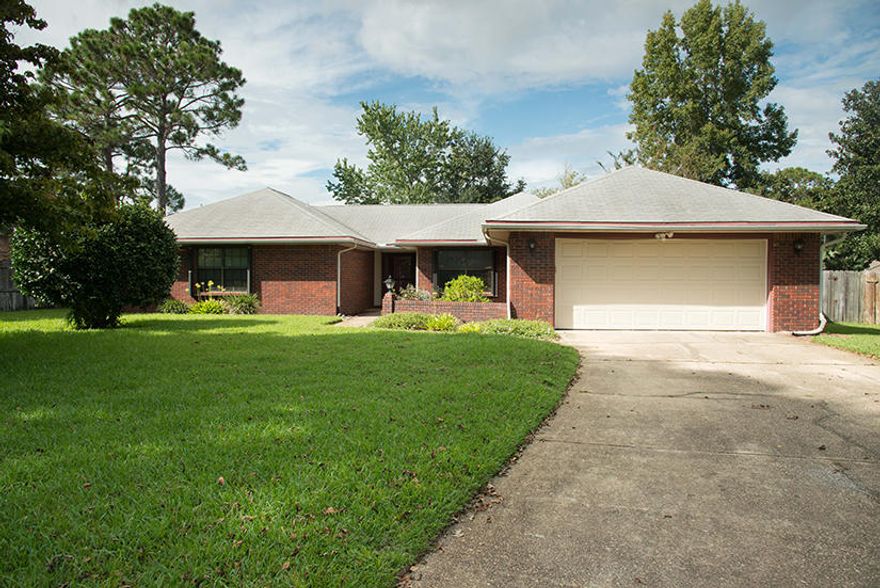 Lovely 3 bedroom , 2 bathroom all brick home in great subdivision! Centrally located in Fort Walton Beach, close to both bases. Whole home generator in case of inclement weather! Fenced back yard with lawn pump and sprinkler system. LAWN CARE PROVIDED BY OWNER. No pets allowed and no smoking inside unit or garage. Home requires electric and gas. FIREPLACE IS FOR DECORATIVE USE ONLY.