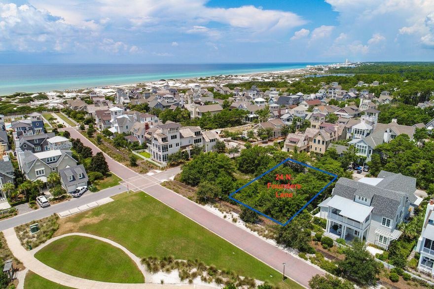 This Watersound Beach lot is one of only a handful of ''Founders Lots'' unique in both size and proximity to the Gulf of Mexico boasting easterly facing gulf views magnified by the expansive green space directly across the street. Watersound offers a rare mile and a half of private, white sandy beach, breathtaking unspoiled dunes and gated, controlled access. Architectural reviewed plans from Matt Savoie of Savoie Architecture are available upon request or create your own masterpiece on this extraordinary piece of paradise.