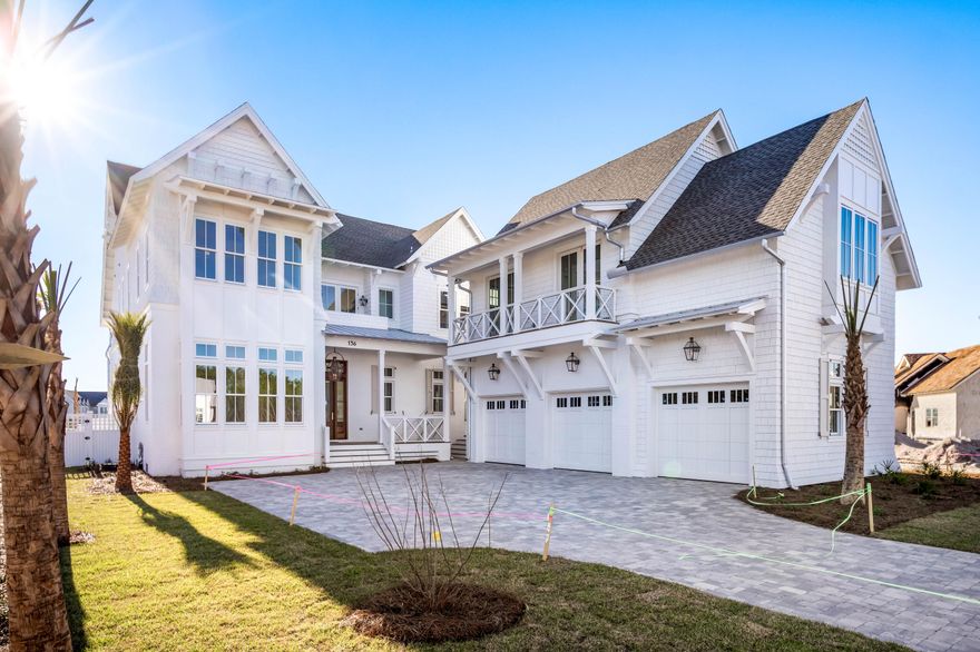 Elegance radiates from every corner of this spectacular estate which overlooks a water feature in the premier, coastal community of Watersound Camp Creek. This masterpiece includes the impeccably designed main home and carriage house which encompass over 4,900 square feet plus a three-car garage. A private swimming pool and spa accompanied by an incredible outdoor living area completes this stunning new construction residence. From the moment you enter the grand foyer, notice meticulous attention to details with Venetian plaster walls and designer lighting. The first floor includes the open concept living and dining area with soaring 14' ceilings, hardwood floors, custom built-ins, a gas fireplace, and a wall of windows overlooking the pool. The exquisitely appointed kitchen offers a large center island, marble countertops and backsplash, commercial-grade stainless steel appliances, custom cabinetry, and an adjacent scullery. Directly accessed from the kitchen, find a spacious covered porch with summer kitchen, living area with fireplace, and vaulted shiplap ceilings. Exit the porch to the private swimming pool with expansive tiled patio. Also located on the first level is a powder room, a laundry/sandroom with ample built-in storage, and a lovely junior master suite with coffered ceilings and a spa-like ensuite with separate soaking tub, walk-in shower, double vanity, and intricate tilework. On the second level, a secondary living area connects two generously sized guest rooms with ensuite bathrooms and mitered beamed ceilings. The primary master suite is also on this level with coffered ceilings with Venetian plaster insets, a separate light filled sitting area, and a luxurious master ensuite with opulent tile accents, gorgeous cabinetry, separate soaking tub, and a large walk-in shower. The carriage home includes a full kitchen, separate bedroom, bathroom, and living space.
 
Highly anticipated, the new Watersound Camp Creek community offers gated access, a desirable location, and an unparalleled lifestyle. Exceptional amenities are underway, and the neighborhood is adjacent to Camp Creek Golf Club currently undergoing an extensive renovation and additions include a resort pool, lazy river, tennis and pickleball courts, health and wellness center, playground, and an onsite restaurant. The 30A beaches, Watersound Town Center with Publix and other restaurants are all a short bicycle or golf cart ride away. 
