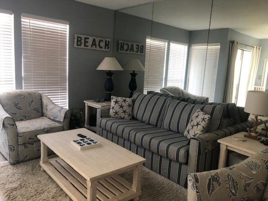 Very desirable location for this Studio! Park at your front door and just across the street 1100 feet of private white sand beach and crystal clear emerald water of the Gulf of Mexico. Partial view of the beach from the patio.  Condo is newly furnished and new flat screen TV, A/C 2 months old CD/DVD, VCR. Free internet. Granite counter tops in kitchen and bathroom.  Sandpiper Cove has 43  beautifully landscaped acres in the heart of Destin.  Close to many restaurants and shopping areas.This studio sleeps 4 sofa sleeper & Murphy bed. Pool and laundry area steps away.  Total of 5 pools on property  2 heated in winter months and 3 hot spas. 9 hole par 3 golf and 6 tennis courts. Seasonal snack bar on the beach pavilion and fine dining restaurant on the harbor.