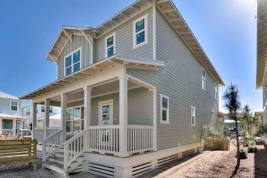 NATUREWALK HAS THE ONLY NEW CONSTRUCTION HOMES IN EAST 30A FOR UNDER $600K! This Grayton home is one of the last Villages remaining in Phase 2! The 3-bed, 2.5-bath layout with a 2-car garage is the perfect layout for a beach home and close to all your favorite spots in Seaside & 30A! The wide open 1st floor is perfect for entertaining - the living room has painted white beams & beautiful v-groove walls plus 10' ceilings and 8' doors. Kitchen will come complete with huge island, GE Cafe appliance package, monogram hood & gas cooktop, tile backsplash, white shaker cabinets with soft close drawers, and Carrera marble countertops throughout. Both full baths include dual vanities. Outdoor living includes TWO porches to relax on. Great rental projections- over $40k!