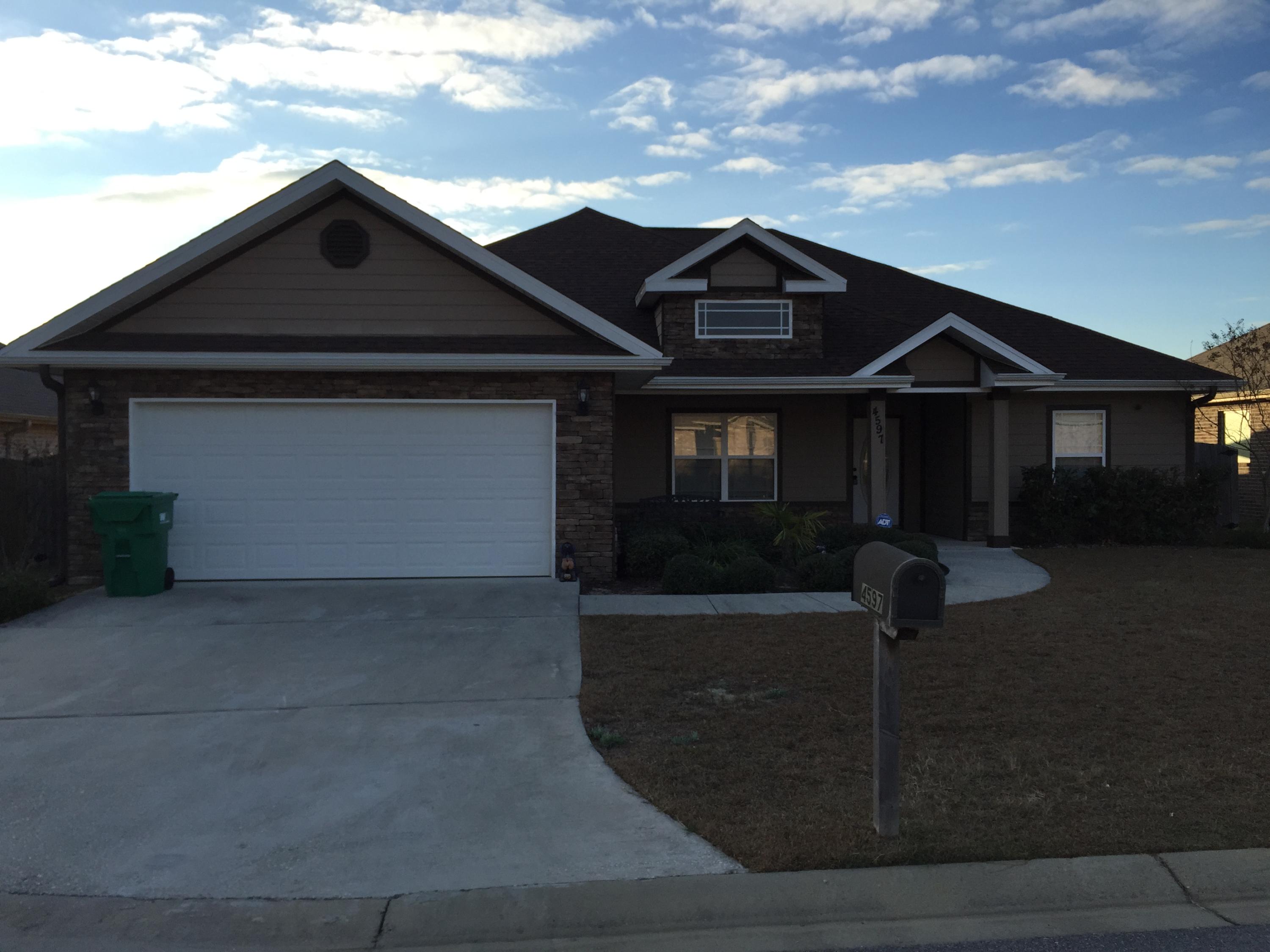 LOCATION LOCATION LOCATION...SOUTH OF I-10...THIS SUB-DIVISION IS CONVENIENT TO DUKE FIELD, EGLIN AFB, & HURLBURT. DUGGAN ESTATES. This enchanting home with a courtyard entry incorporates the best floor planning all on one level. The kitchen is open to the great room, which is convenient for large family gatherings. Upgrades include: tile in the wet areas, granite countertops in the kitchen and cultured marble countertops in the baths and 9-foot ceilings throughout the home with 12ft in the kitchen family room. Kitchen has a pantry plus plenty of cabinets and boasts a dining area and a breakfast bar. Entertain family and friends during the summer out on the rear screened porch with opens from the great room. As evening approaches, retreat to your master bath complete with huge walk-in