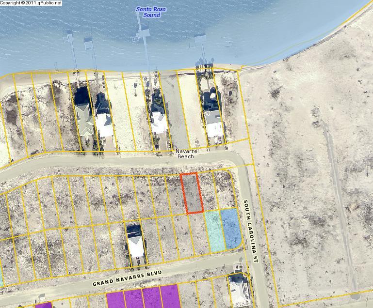 WATERVIEWS. The best priced waterview lot on Navarre Beach. This lot is located across the street from the Santa Rosa Sound and just a very short distance to the Beach access to the Gulf of Mexico. Build your dream home and enjoy the beach life with views of the sound and the gulf. Great location and NO HOA dues. Navarre beach is one of last beaches with the old Florida feel with miles of walking and bike paths, uncrowded beaches, longest fishing pier in Florida, Gulf Islands National Seashore and more. Buyer to verify all information important to buyer including but not limited to lot size, zoning, restrictions etc.