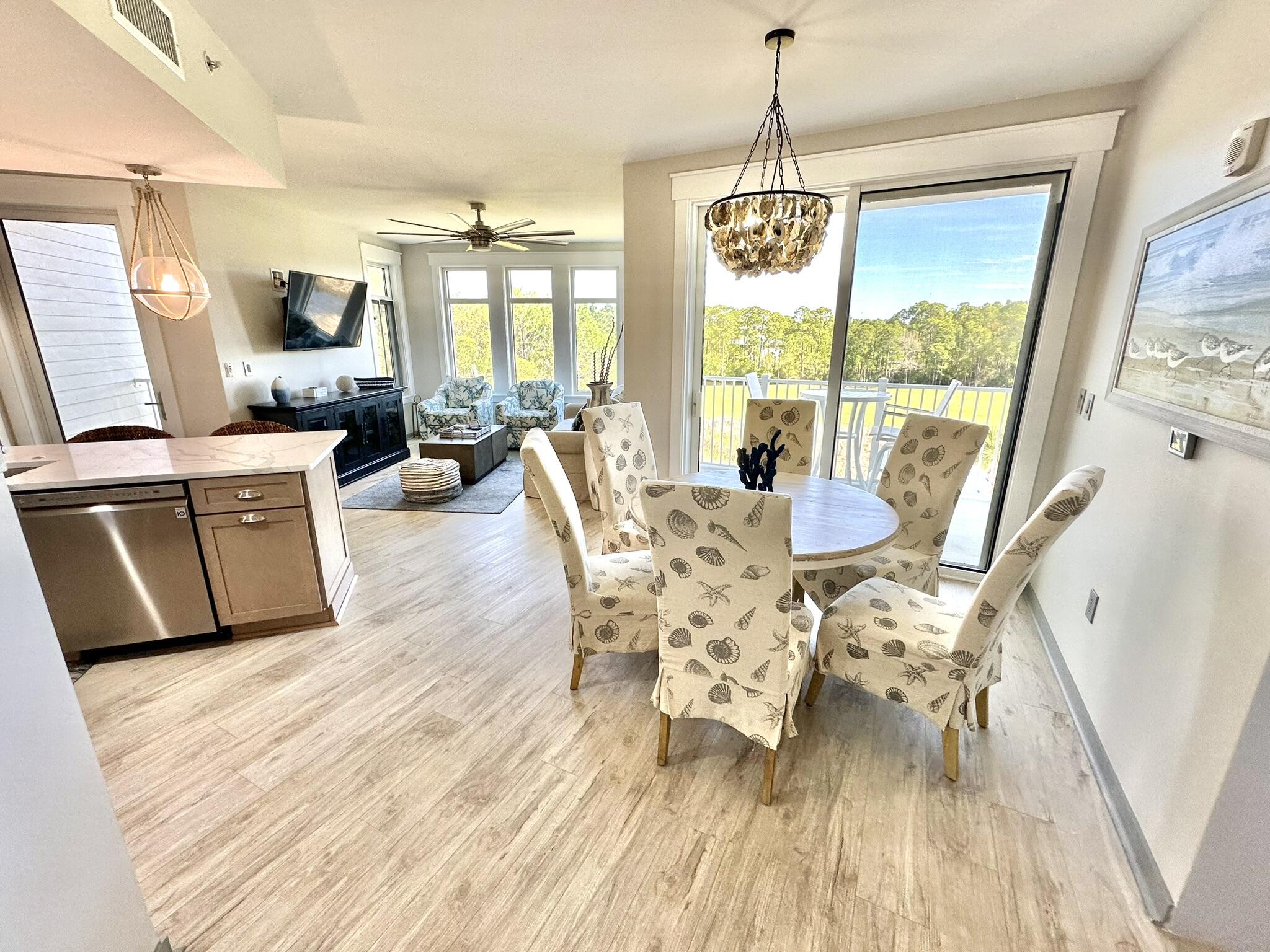 Are you looking for an investment rental that is consistently occupied? If you can get in to see it between guest stays, look no further with the flexibility of renting this beautifully remodeled lock-off Unit in Elation as a 2 bed/2bath or individually as a 1 bed/1 bath and a studio! Enjoy the nature and quiet on your private covered balcony overlooking the golf course and serene lake. Conveniently situated a short stroll from the action and entertainment of Baytowne Wharf, the Conference Center, and full-service marina. All the fantastic amenities that Sandestin Golf & Beach Resort provide are a cart ride away. With an abundance of natural light from all the windows and beautifully decorated with unique appointments, high-end furnishings and appliances, this Corner Unit is a stunner!