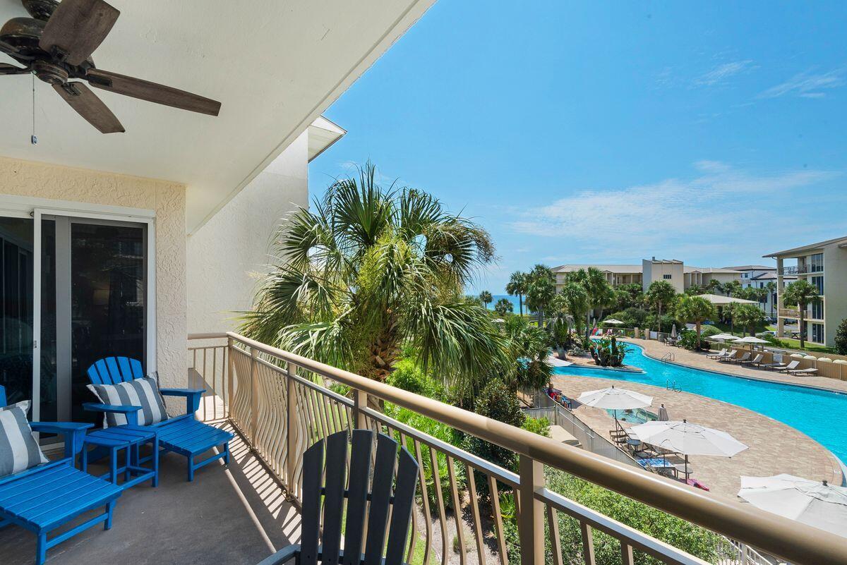 Welcome to High Pointe, a gated community on the South Side of Scenic 30A located between Rosemary and Alys Beach. This tastefully, updated and renovated, three-bedroom, three-bathroom condo is for sale and being sold furnished. Enjoy convenient access to the lagoon pool, hot tub, and private beach from this condo. The kitchen has granite countertops, stainless appliances and custom cabinets. The open living, dining and kitchen are ideal for entertaining and family get togethers. The master bedroom has beautiful views of the lagoon pool and also has access to the balcony area with Gulf Views. The master bathroom has a tile shower and dual vanities. A second guest bedroom has a private balcony and king bed. The final bedroom has queen beds and a bathroom with a shower/tub combo.