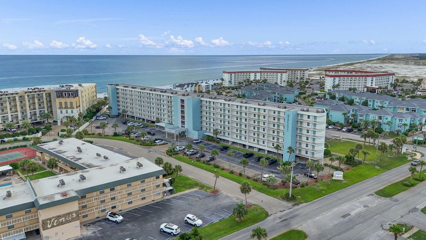 Wow!  Must See! 3BR/3BA Condo on the beach side of Santa Rosa Blvd!  7th floor unit NICE views of the Gulf and the Sound!  This Condo can be considered a 2BR/2BA with a lock out.  The 3rd bedroom is the lockout with a kitchenette, its own washer and dryer, bathroom, etc. and can be rented or used separately!  Sold furnished as shown in the pictures except linens which belong to the management company.  Great Rental Opportunity, 2nd home, or to live in at the beach! Okaloosa Island is a popular vacation spot with restaurants, pubs, and other tourist attractions!  Per unit Assessment fully paid for work completed in 2022.  This included New Windows, New Sliding Doors, Water Proofing, Painting, Repairs to the building, and other miscellaneous items. SIRS Completed in Fall 2024. Traditional Reserve Study Completed Fall 2024. Whole Complex Roof Replaced Nov 2024.*** Amenities include indoor/outdoor pool, picnic area, BBQ, fitness center, and covered parking! Assigned space, too! Buyer to verify all pertinent information.