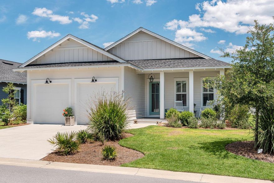 287 Sandchase Circle is located in the highly sought after Watersound Origins CommunityThis beautiful home is a little over 2200sqft, 3bedrooms, 3 bathrooms with an office complete with custom bookshelves. If you want a move in ready home, this is for you!  Landscaping (& HOA amenity fees are included) and the home package features all the finest custom upgrades including: counter to ceiling kitchen backslash, additional crown molding & shiplap, custom blinds, & automatic shades for comfort. The kitchen offers a (rare for our area) gas stove, all stainless appliances and separate dry bar with wine refrigerator.  In addition to this charming home, the covered and screened back patio overlooks the pond.  Walking distance to the neighborhood amenities:  golf course, tennis courts, heated community pool, nature trails & more! Only a short drive to the new Publix plaza and Origins entertainment and shopping, and of course the beach! ***AVAILABLE Mid March- April 1. Furnished option is available!
Zoned schools: Dune Lakes Elementary, Emerald Coast Middle School and South Walton High School

The Beach Sunsets Inc. Resident Benefits Package is designed to provide convenience and professional services to our residents. By applying, Resident(s) agree to be auto-enrolled in the program and pay an additional $25.00 each month, payable with rent. This program includes benefits such a Tenant Portal for online payments, 24/7 maintenance requests, air filter(s) auto shipped to your door, waived lease, lease change and administration fees and more! Benefits of this package may vary due to the property specifications. No discount will be given if an element of the package is not available. The cost of this package is all-inclusive.