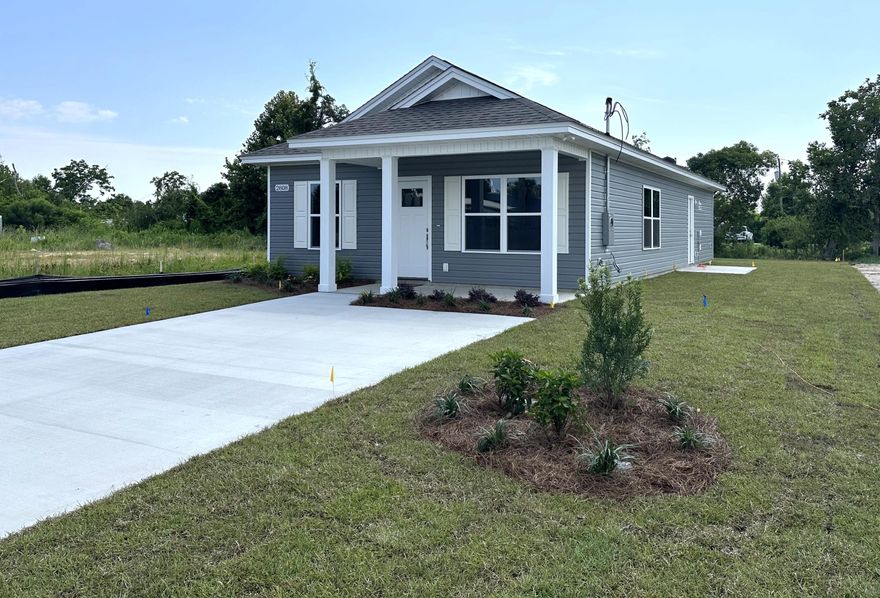 This beautiful 3 bedroom, 2 bath craftsman style home is situated on a spacious lot, conveniently located in Panama City.  Upon entering this home, you will take note of the boastful 9-foot ceilings, and luxury vinyl planking throughout. The kitchen is equipped with custom built wood cabinets with Granite countertops, and stainless steel - Whirlpool appliances. The open floor plan utilizes space and emphasizes comfort.  Harbor Breeze ceiling fans can be located throughout. 14 Seer AC electric heat & air system with R-38 insulation in attic and R-13 for walls, sound proofing between living areas and bedrooms. Full landscaping package with irrigation. CONSTRUCTION TO BE COMPLETED BY JULY 31 ST, 2024.**Buyer to Verify Anything Deemed Important**