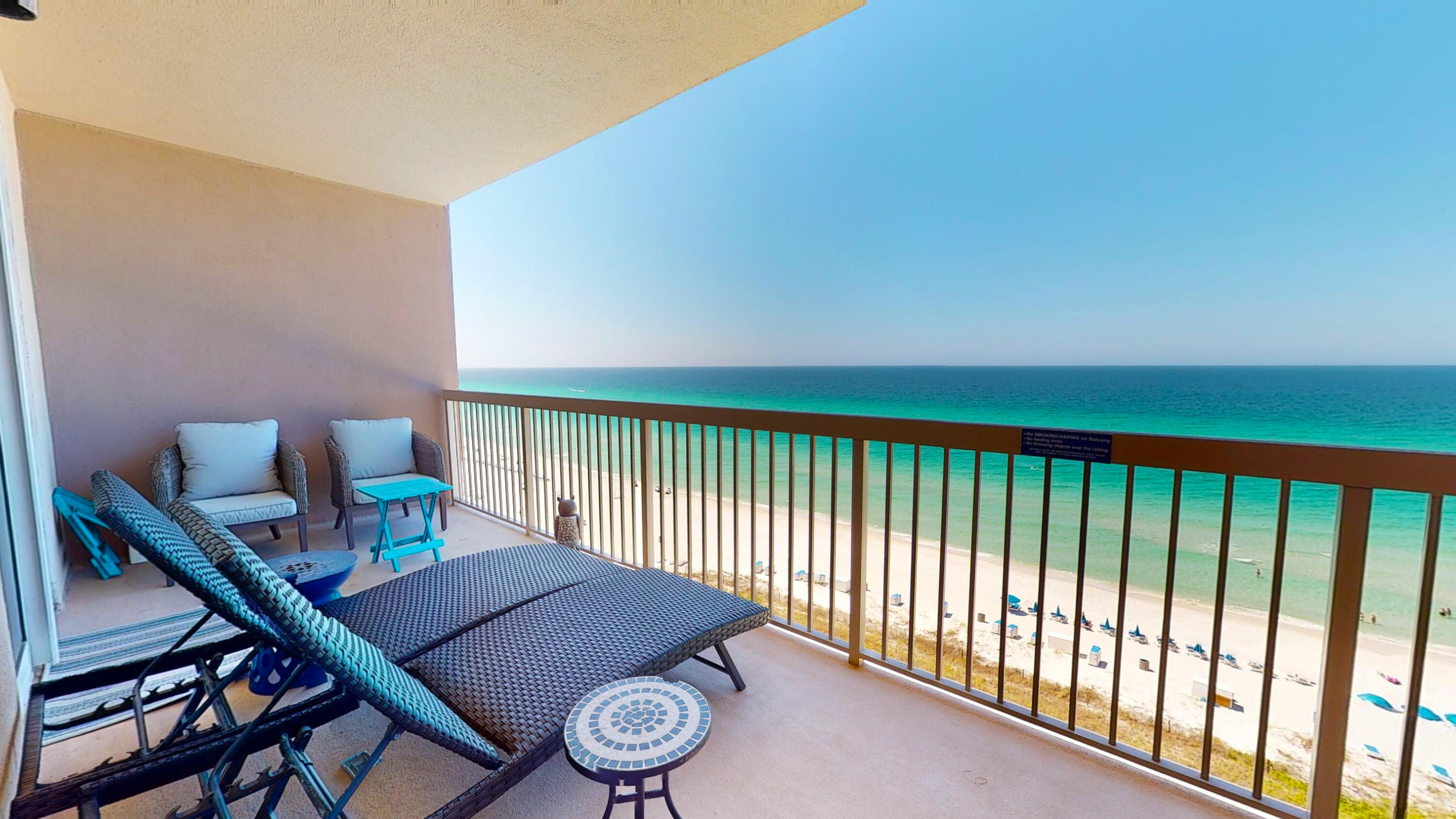 Sunrise Beach Condo is absolutely stunning. Totally renovated is a gorgeous condo. Upgraded granite throughout. New top of the line appliances. Newer HVAC system. 0 carpet, wood and tile floors. This a non-rental and in Immaculate condition. New tile shower, A large separate room could be considered a 3rd bedroom.  Office combo with bed. Large laundry room with ample storage and side by side washer and dryer. Updated furniture, large 23-foot unobstructed balcony for the amazing Sunsets. Hands down one of the very nicest condos anywhere in Panama City Beach. 2 pools with a Kidde splash fountain. Large fully equipped fitness area. Owners club room totally renovated. Pool table, TVs, great place to have guests get together to relax. Ample covered parking garag