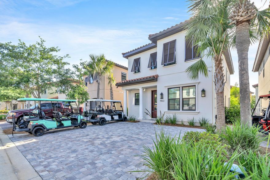 Experience coastal luxury in this fully furnished 2-story Villa Lago home, built in 2023, in Sandestin Golf & Beach Resort. The open-concept design features luxury vinyl plank flooring, abundant natural light, and a gourmet kitchen with quartz countertops, double oven, and glass French door pantry.The main-level primary suite includes a spa-like bath with freestanding tub and walk-in shower, plus access to a screened porch overlooking the lagoon. Upstairs offers a second primary suite, two guest bedrooms with private baths, and a versatile loft.Additional highlights include custom closets, Bluetooth-equipped bathroom fans, an EV charging outlet, outdoor shower, fenced yard, and the added convenience of two golf carts. This property is ideal as a primary residence or short-term rental. Within Sandestin's gates, residents enjoy four championship golf courses, 15 tennis courts, a 226-slip marina, pickleball courts, a fitness center, spa, shopping, and dining. Outdoor enthusiasts will love the miles of biking and walking trails, kayaking, paddle boarding, boating, fishing, and unforgettable sunset cruises. And of course, more than seven miles of pristine beach and Bayfront - all accessible by golf cart - make every day feel like vacation.