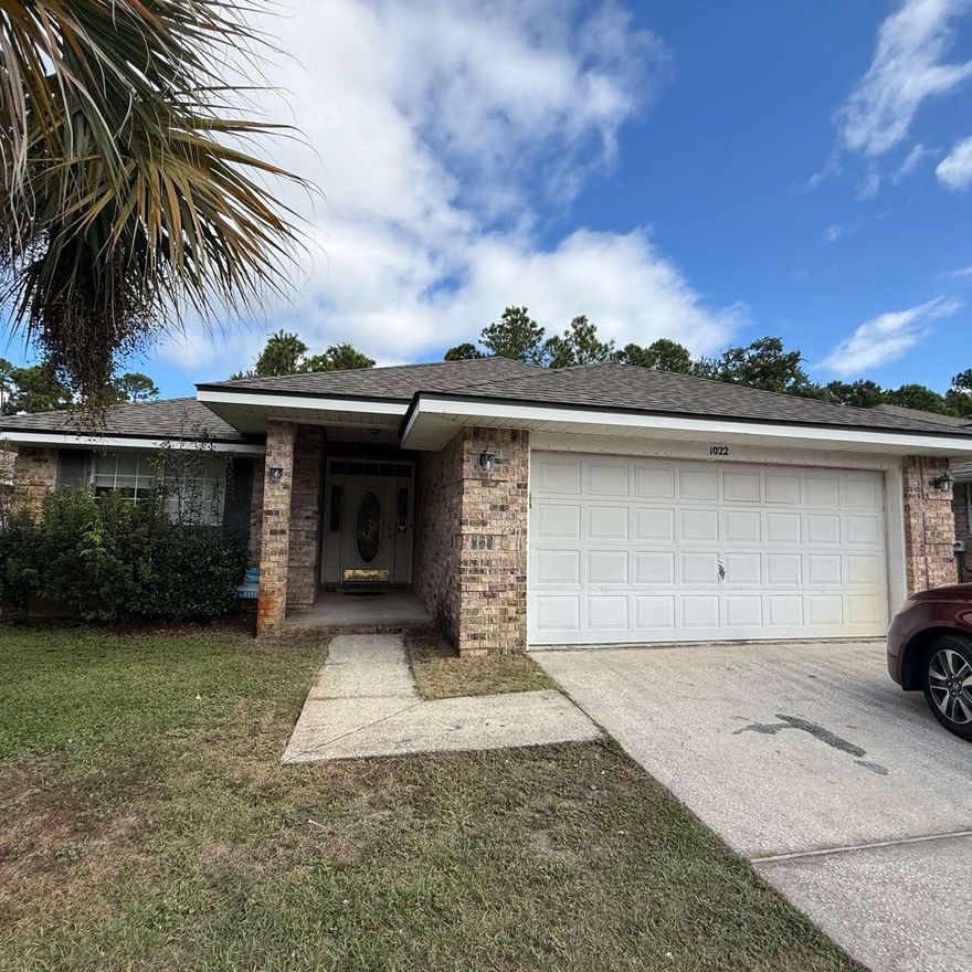 Great opportunity for owner-occupant or investor! 3-bedroom, 2-bath home featuring carpet and vinyl flooring, attached garage, and a fenced yard. The property has a functional floor plan and offers potential for cosmetic improvements. Convenient to local schools, shopping, and Hurlburt Field.