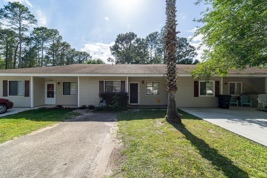 Great updated investment property, established rental income, and well maintaned. Split Floorplan, Newly painted unit. Updated kitchen with new cabinets,tile floors, countertops, wood blinds, new staineless steel; refridgerator oven/stove, dishwasher and built in microwave. Kitchen opens to dining/living area. Master bedroom new ceiling fan and wood blinds with updated private bath. The second bedroom having a private bathroom. Townhouse's front lawn with palm tree is maintained and leading to the front covered patio. The back patio is covered including laundry room. New AC System 2017. Seller is providing American Home Shield Warranty for buyers piece of mind. Near the most beautiful beaches on the emeral coast; located between Sandestin and 30A. Seller/has Real Estate License