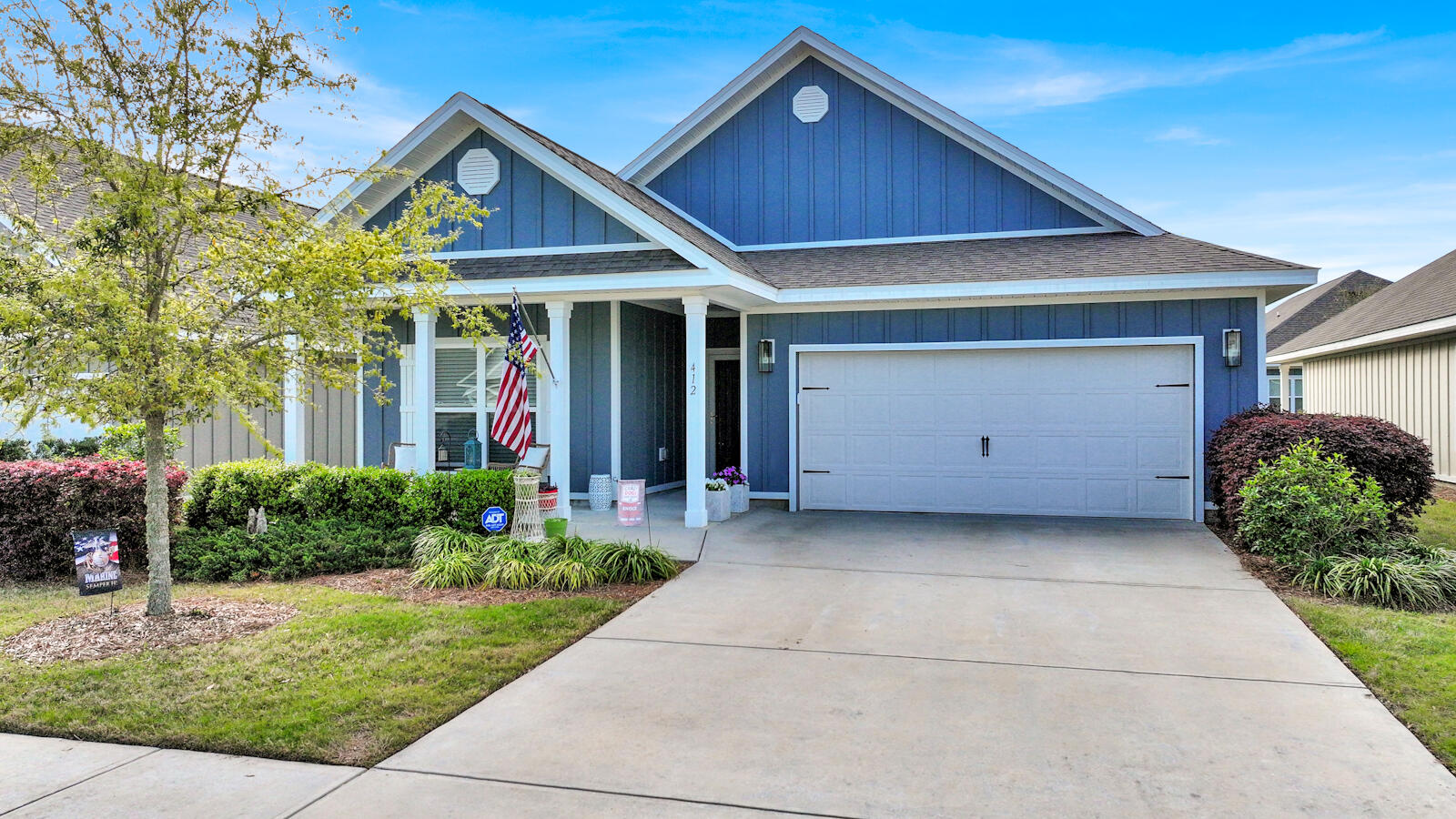 NEW PRICE ADJUSTMENT! Nestled in the charming Firefly gated subdivision of Hammock Bay, this beautifully upgraded 3-bedroom, 2-bathroom home is a perfect blend of modern elegance and cozy comfort. With 9-ft ceilings, crown molding, and EVP flooring in the common areas, this home offers a seamless flow of style and sophistication. The kitchen is a chef's delight, featuring granite countertops, stainless steel appliances (brand-new fridge & stove!), and a water filtration system for pristine drinking water. The open-concept design leads effortlessly into the spacious living area, adorned with upgraded light fixtures and new ceiling fans for a warm, inviting ambiance. The master is complete with double vanity, walk-in shower and closet that leads into the laundry room. Step outside and enjoy your screened-in porch, perfect for relaxing evenings, or entertain in your newly fenced backyard, a private oasis ready for family gatherings and pets to roam freely. For your peace of mind, this home is equipped with a Qualitair Air Purification system and a state-of-the-art security/smart home system. Living in Firefly means exclusive access to your very own pool, pickleball courts, and clubhouse all just steps from your door! Plus, as a resident of Hammock Bay, you'll enjoy world-class amenities, including multiple resort-style pools, a fitness center, scenic walking trails, sports courts, and more! Move-in ready and waiting for you, don't miss your chance to call 412 Lightning Bug Lane home!