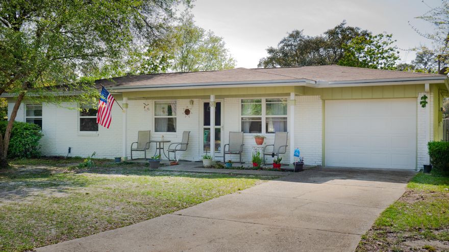 PRICE REDUCED! This classic Florida ranch has much to offer, beginning with its quiet, cul-de-sac location in one of Florida's safest towns! Perfect for first time home buyer(s). Seller is providing a Home Warranty and $1500 toward buyer's closing costs. Four bedrooms add to the appeal; Master has an en suite full bath (shower). Owner has added vinyl plank laminate flooring in living areas and hall. Open concept living/dining area is large and bright. Kitchen updated within last year to include: range, hood, countertop and backsplash. Laundry is located in over-sized, finished garage, with HVAC ventsperfect for workshop or convert to living space (not included in sq. footage). Garage door is reinforced. There is a storage shed in the large, fenced-in backyard.