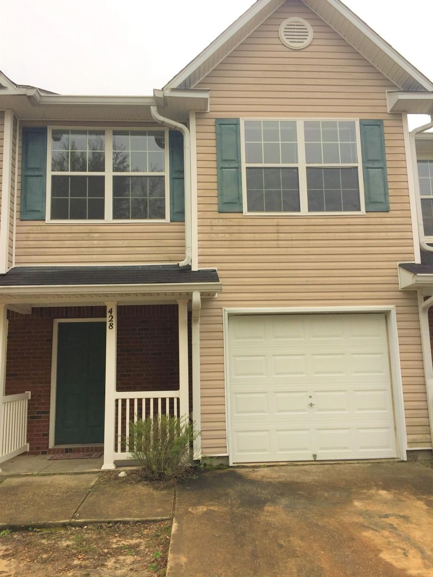 Freshly painted 3 bedroom 2 1/2 bath townhouse is waiting for you.  LVP throughout the main living area,  Kitchen comes complete with breakfast bar, pantry, stove, refrigerator, and above the stove microwave.  Half a bath is located downstairs for your convenience.  Upstairs you will find all three bedrooms.  Master comes complete with full bath  with a nice walk in closet and double vanity.  Two nice size bedroom with a full guest bath.  Washer and Dryer are located upstairs for your convenience.