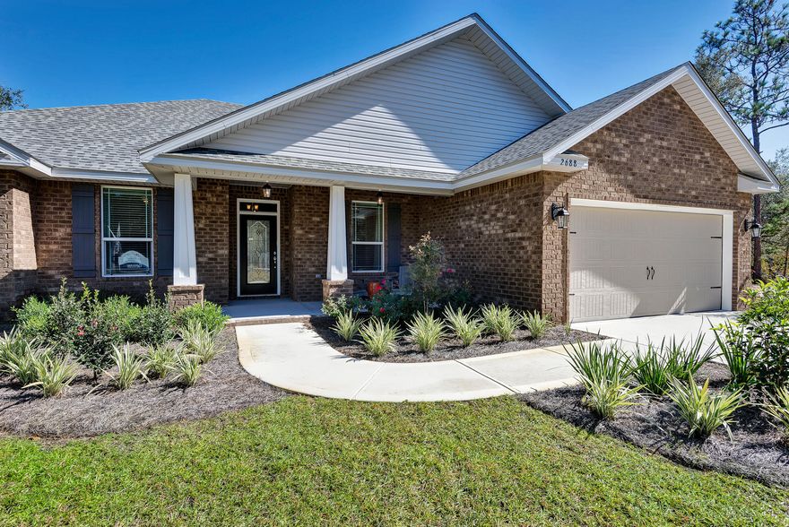 The CHARLESTON offers 2326 SF of relaxed living space with an open plan including 4 Bedrooms and 3 Baths. As you enter the home from the covered front porch just off the foyer is a large flex room for a Living room, Home Office or 5th Bedroom. On the other side of the foyer is the formal Dining room. Continue to the oversized Great room which flows into the open Kitchen and Breakfast Nook. Boasting luxurious finishes and detail the CHARLESTON is a versatile and bright floor plan. You'll love the Kitchen which has tile floors, granite countertops, plenty of 42'' cabinets and an island. The Master suite is very large with an elegant trey ceiling. The Master bath has a double vanity, garden tub, separate shower and walk-in closet. The yard features four sided sod with irrigation and plants.