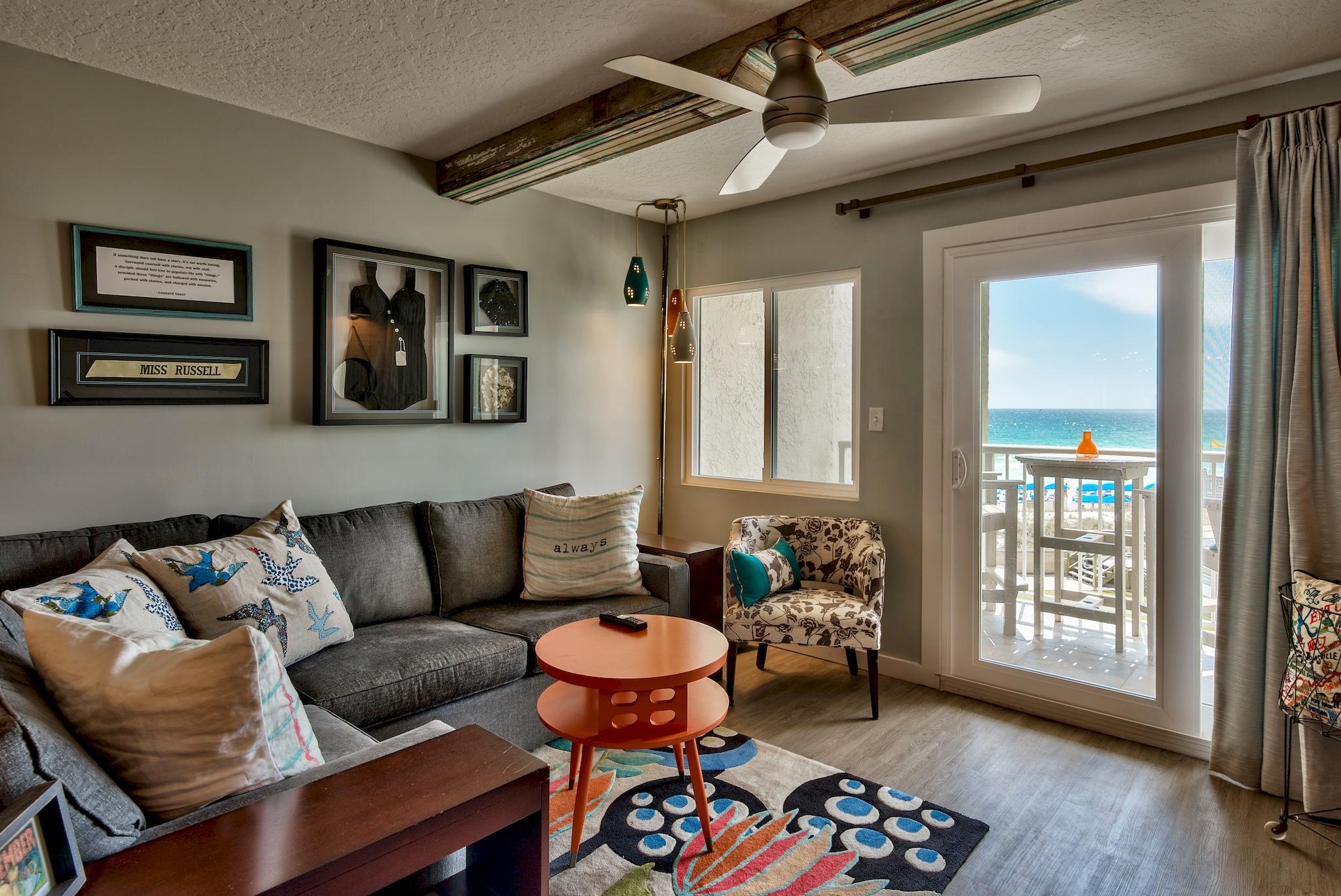 This 2 bedroom/2 bath condo which accommodates up to 6 people with a king size bed in master bedroom, 2 twin beds in the guest bedroom and sofa sleeper in living room.