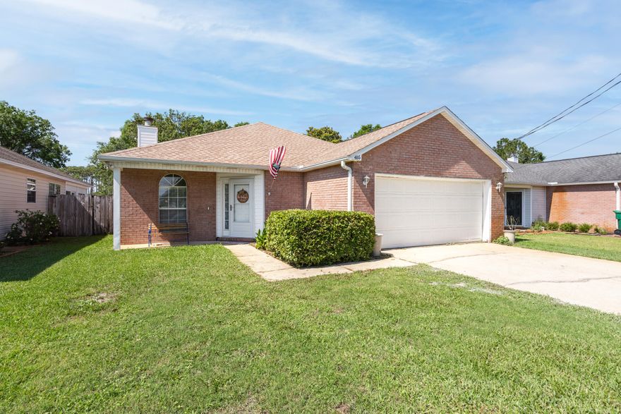 Great LOCATION! Very Close proximity to HURLBURT! This home is spacious. Newly Renovated. Upon walking through the front door, you will find a wide open living room with a cozy gas fireplace. Neighborhood has sidewalks, perfect for families to walk and enjoy the outdoors. Inside, you'll find large bedrooms and 2 full baths, both with double vanities.The House backs up to the base for added privacy. The backyard is fenced in with an open patio- perfect for grilling out and hosting . Shed conveys AS IS. All smart home features will be removed
