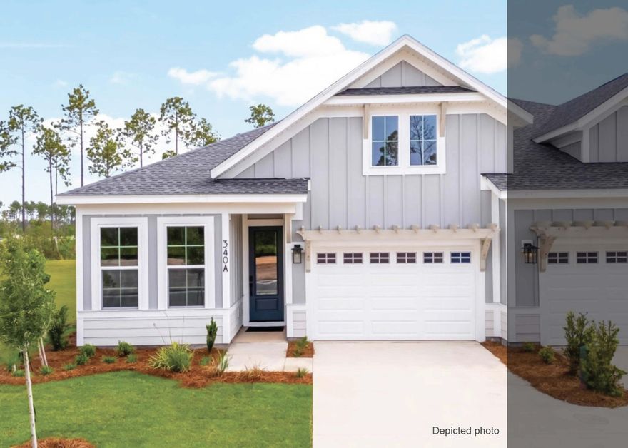 Enjoy serene views and effortless living in this Anfield paired patio villa by Fischer Homes, located in Long Leaf Park Villas at Watersound Origins. This thoughtfully designed single-level home offers 2 bedrooms and 2 full baths, positioned to capture peaceful wooded and dry pond views for added privacy.With 10-foot ceilings and a bright, open layout, the kitchen and family room connect seamlessly to the covered rear patio--creating a natural extension of the living space.The upgraded kitchen features quartz countertops, a farmhouse sink, enhanced cabinetry, a stainless canopy range hood, and a spacious walk-in pantry. With the powder room option located just off the Family Room, functionality is enhanced for guests and entertaining. Luxury vinyl flooring runs throughout the home, while both full baths showcase tile extended to the ceiling for a clean, elevated finish.

The Owner's Suite includes the Luxury Bath Suite and a generous walk-in closet, offering a comfortable retreat.

An installed Smart Home security package with remote access capabilities adds everyday convenience and peace of mind.

Enjoy low-maintenance living with HOA-covered lawn care and exterior upkeep, giving you more time to experience the exceptional amenities of Watersound Origins. Indulge in the Origins Golf Course, relax at the resort-style pool at Village Commons, enjoy sports courts and miles of trailsall within this vibrant, amenity-rich community.

This is your opportunity to embrace easy living in one of South Walton's most desirable neighborhoods. Schedule your tour today!