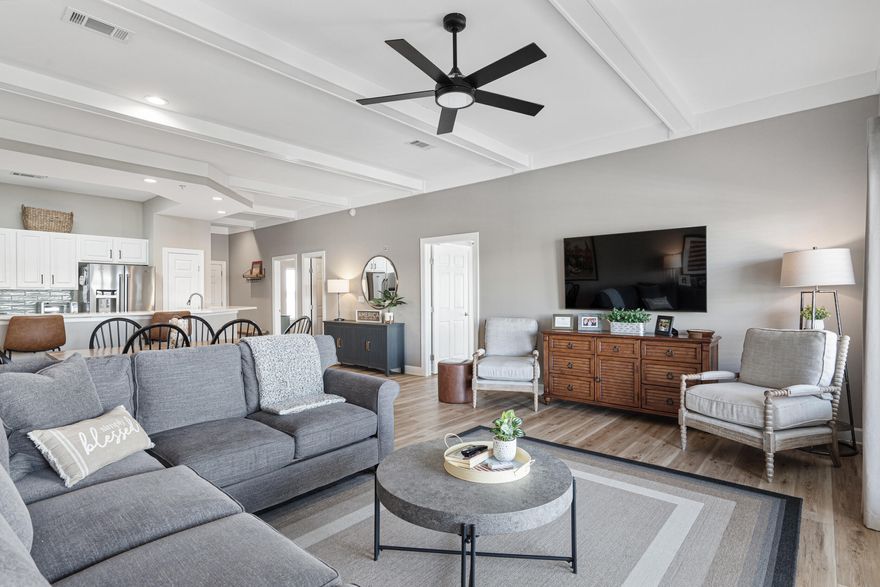 If you are seeking an ideal second home or investment opportunity and don't want to be concerned with immediately needing to remodel and reinvest funds into your new condo, Unit 201C at Pavilion Palms is an excellent choice. This immaculately updated unit has not been on a rental program, ensuring it is truly move-in ready. The spacious, open floorplan is designed to offer the comfort and privacy expected in a Pavilion Palms condo. Featuring two large bedrooms, oversized closets, a true laundry/utility room, and ten-foot ceilings that contribute to a luxurious atmosphere - it truly lives more like a home than a condo. Enjoy the expansive balcony, which provides ample outdoor living space and beautiful views of both the water and pool. Additional features include an oversized 2 car tandem garage, plus an 8x8 owner's closet perfect for storing beach equipment and personal items. Pavilion Palms is a low-rise, low-density gated condominium community with serene greenspaces, a swimming pool, and a poolside pavilion. Storm ready - concrete block and steel frame construction. Conveniently located near area amenities, the complex offers a peaceful retreat while remaining close to all the attractions/amenities of Miramar Beach, Destin and 30A. Furthermore, the property is situated directly across from the beach, providing easy access without the premium associated with beachfront locations.