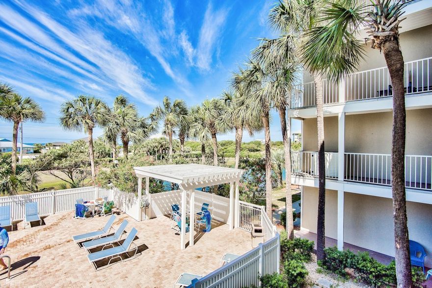 Don't miss the opportunity to invest in this impeccably updated 1Bedroom/1Bath plus custom built-in bunks in the popular community of Gulf Place located on the west end of 30A. Ideally situated on the 2nd floor, this highly coveted unit overlooks one of three community pools with amazing sunset views of the Gulf - perfect while enjoying your morning coffee or glass of wine after a long day at the beach. With easy access to community amenities, multiple beach accesses and steps from the sugar white sand beaches, this coastal charmer makes for the perfect vacation home or investment property. This delightful coastal unit has been fully refurbished with new paint, all new furnishings, bunk beds with added storage, plantation shutters, stainless fridge and outdoor furniture. Owners expanded laundry capabilities adding brand new full-size, stackable washer/dryer and storage in bathroom. Investors looking for high cap rate return will appreciate the annual gross rental projections of $48K-$55K. Walking distance to popular restaurants, retail and shopping including: Shunk Gulley, Goatfeathers, Perfect Pig, Pizza by the Sea and shops and retailers at Gulf Place. This property is an investor's dream located on the highly desirable and quickly appreciated west end of 30A. Don't miss your chance to land an income producing vacation rental just in time for the spring/summer season! Please note: This property is rented the week of March 13 -19th. OPEN HOUSE is scheduled for Saturday, March 19 from 1 to 3 pm.  All offers to be submitted by Sunday, March 20th at 5 pm. 