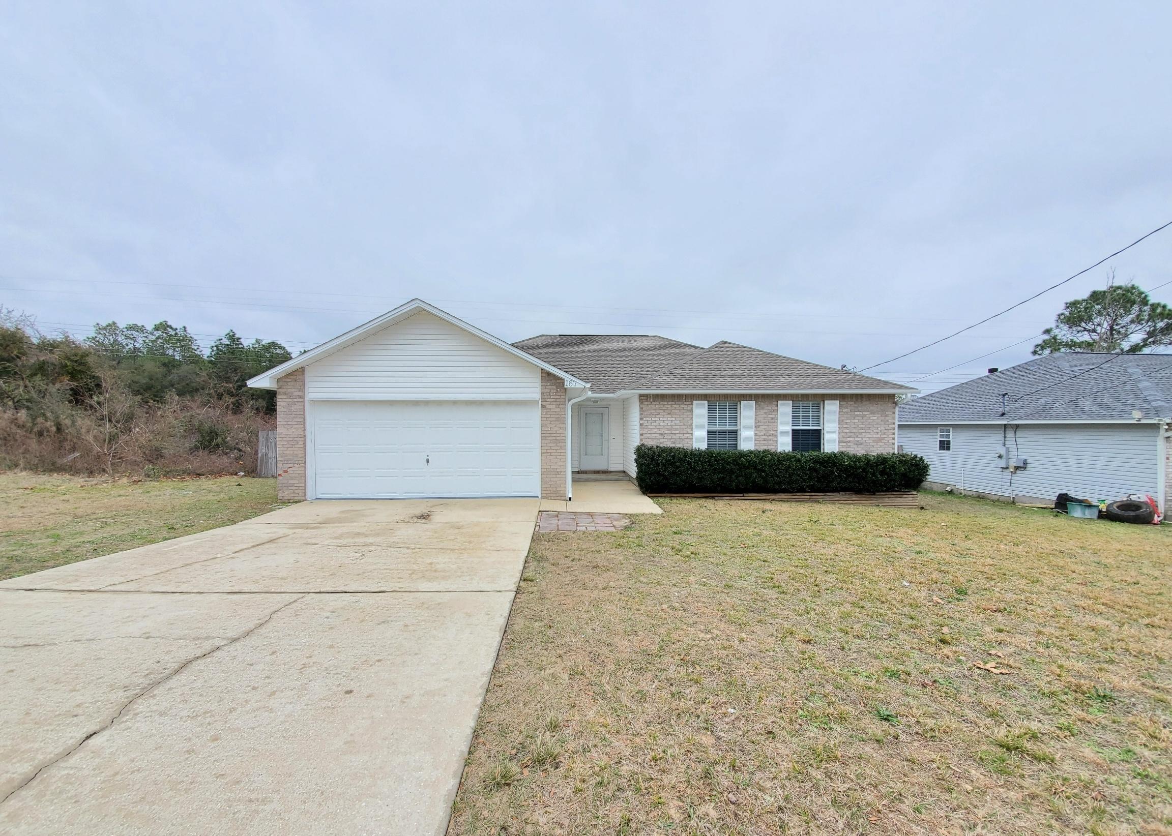 Great 3 bedroom 2 bath home for sale in Crestview! 2 car garage. Large living/dining combo. Fireplace. Roomy kitchen. Split bedroom layout for added privacy. Large bathrooms. Indoor laundry room. Huge deck off of living room! Large fenced in back yard. Hurry, this one won't last long!