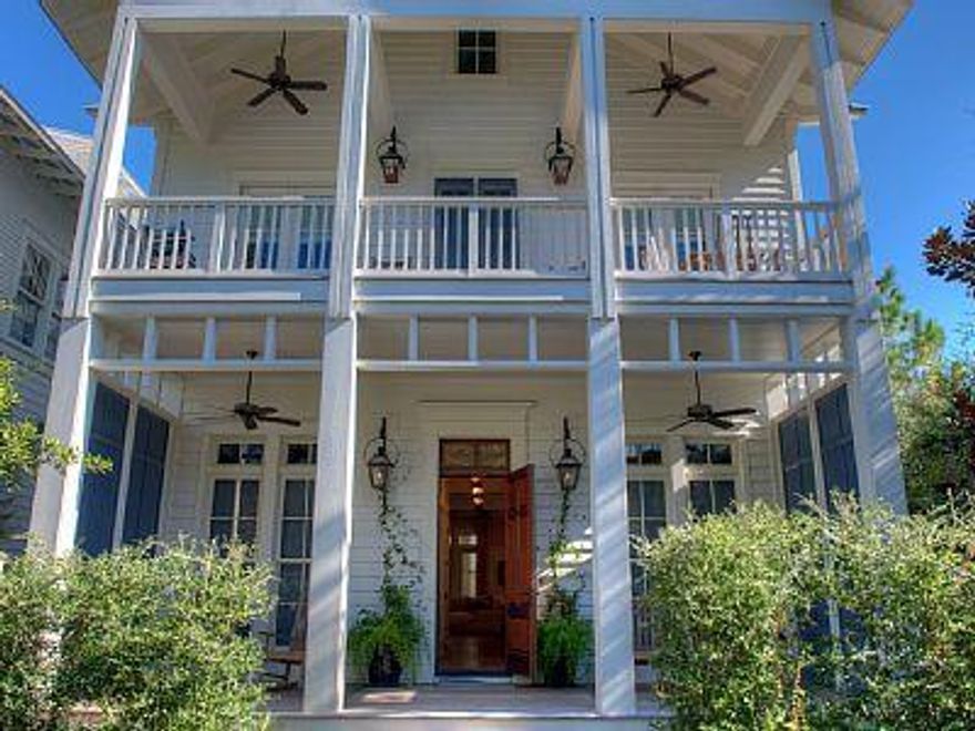 Park District in WaterColor! Perched on one of the best community locations available, walk to the beach, the WaterColor Beach Club, and the town center shops and restaurants from this gorgeous coastal retreat. A 6 Bed/6.5 Bath main home and 1 Bed/1 Ba carriage home over a two-car garage are connected by a covered Chicago brick patio featuring a private saltwater swimming pool with a waterfall feature. Outstanding finishes found throughout include hand scraped wire-brushed oak floors, shiplap walls, exposed beams, Calcutta marble countertops, mosaic tile bathrooms, built-in bunks and much more. The open-concept design plan makes entertaining large families and friends easy while spacious porches are perfect for soaking up the warm Gulf breeze. The attention to detail, exquisite dcor and desirable location make this home a must-see property! Located on 499 acres in the renowned South Walton Beaches, WaterColor was created with families in mind and offers the charm of small town life. Exceptional community amenities include six beautiful swimming pools, a Gulf front beach club, nature trails, a Boathouse offering kayaking, canoeing and paddleboarding, a fitness center, outstanding tennis facility, Camp WaterColor for kids, parks and lush green spaces.