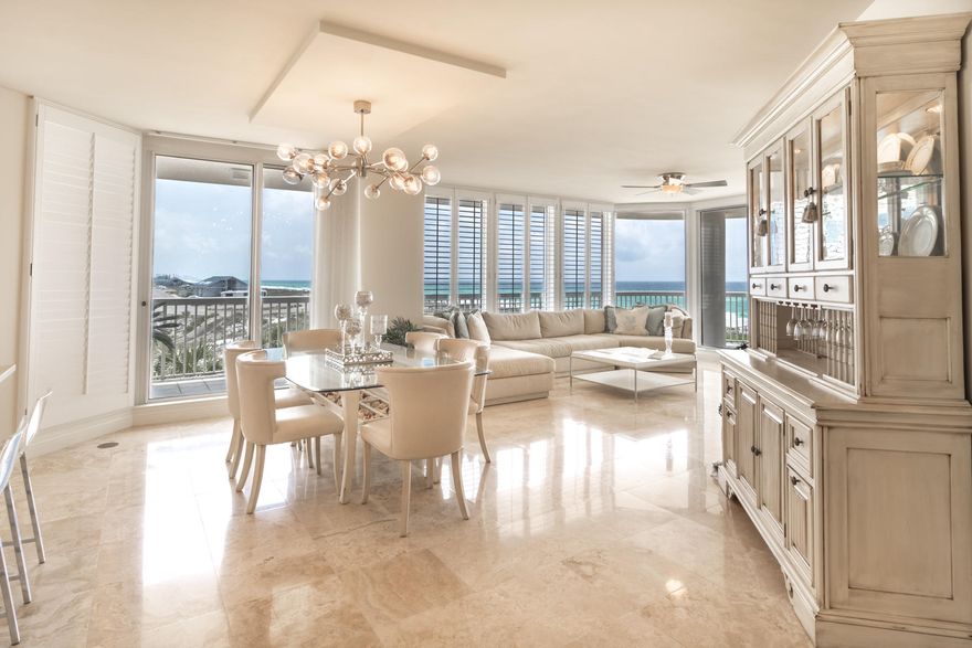 Under contract accepting back-up offers. Call/Text to show anytime. Luxurious Gulf Front Condo! St. Thomas 301 is a large corner unit on the east end of the building bordered by Henderson Beach State Park. This floorplan features a spacious Living-Dining-Kitchen area plus a Den; 3 Bedrooms with balcony access from every room; 3 -1/2 Baths and nice sized Laundry room with plenty of cabinets, a Sub-Zero wine cooler, a counter with a utility sink and an outside entrance. The master bedroom overlooks the Gulf of Mexico as does the master bath. The second and third bedrooms have en-suite baths and are on the north side of the unit to give your guests privacy. Completely remodeled. The gourmet kitchen features Crystal Cabinets, Taj Mahal and Baccarat quartzite, Sub-Zero/Viking/Bosch appliances, Rohl sinks and plumbing fixtures and Arteriors light fixtures.  Travertine floors in all living areas recently polished to a beautiful finish, wet bar with filtered water and a Sub-zero ice maker, one New AC unit, plantation shutters and window treatments.  

St. Thomas is a premier rental-restricted condominium with semi-private elevators that open directly into each condo's private foyer.  The condominium has a newly renovated lobby, library, private saltwater beachside pool for residents only as well as deeded garage parking and climate-controlled individual storage units.  

Silver Shells Beach Resort & Spa is located in the heart of Destin on 30 acres with 1,000 feet of pristine private beach. The property which is gated and guarded 24/7 encompasses a 7,500 square foot lagoon pool with waterfall, hot tubs, kiddie pool and grills. The clubhouse contains an additional indoor/outdoor heated pool, separate cardio and weight rooms as well as a luxurious full-service day spa. Well landscaped outdoor activities are provided with a children's playground, four tennis courts, full court basketball court and beach service. The Sand Bar serves food and drinks in season. Enjoy exquisite dining in Ruth's Chris Steak House onsite or have your order delivered.  Come and enjoy the sugar white sand and emerald green waters of the Gulf!  Call today to set up your private showing.  All information is deemed reliable but should be verified by the buyer.