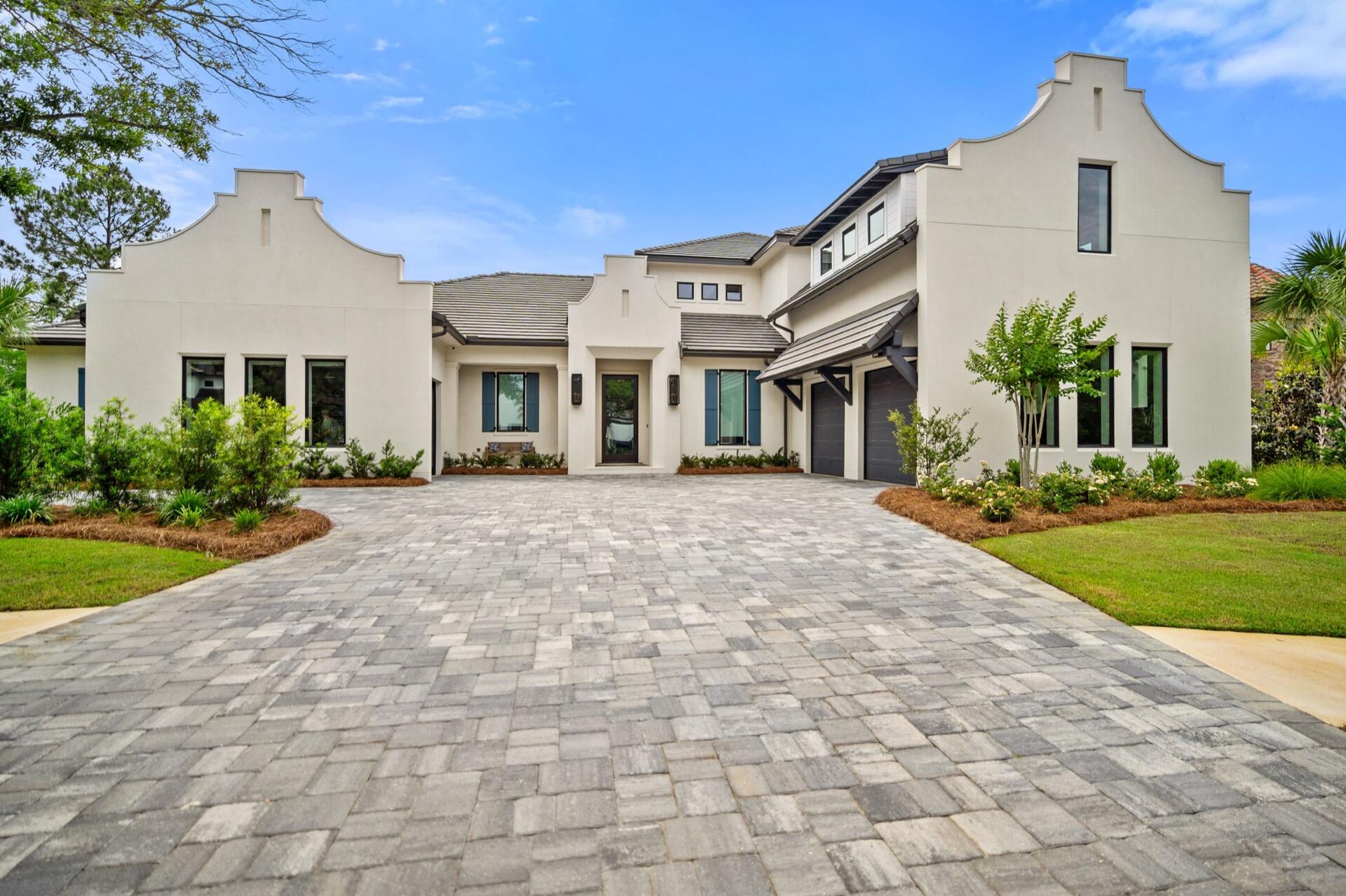 BEHIND THE GATES OF BURNT PINE AT SANDESTIN GOLF & BEACH RESORT SITS THIS RECENTLY BUILT, SPECTACULAR OPEN FLOOR PLAN HOME WITH FABULOUS WESTERN VIEWS ON A LAKE & THE RAVEN GOLF COURSE.CUSTOM HOME has 5 Bedrooms, Additional Bunk Room, 5 Full & 3 Half Baths, Study, TV & Bonus Room. FIRST FLOOR is SPACIOUS with WHITE OAK WOOD FLOORS, 12 FT. CEILINGS WITH PECKY CYPRESS BEAMS, FIREPLACE & LOTS OF GLASS. 3 Bedrooms 3.5 Baths, Study, Laundry Room, Living Area and a FABULOUS KITCHEN with TOP OF THE LINE APPLIANCES & 2ND KITCHEN/PANTRY. PRIVATE FIRST FLOOR MAIN SUITE has Beams, Views of the Lake, His & Her Custom Closets, Additional Laundry, Beautiful WALK IN Shower & Tub. EXPANSIVE COVERED LANAI with POOL, SPA, Summer Kitchen & Half Bath. THIS MUST SEE HOME IS LIKE NO OTHER IN BURNT PINE. SECOND FLOOR has 2 Large Guest Bedroom Suites, Bunk Room, TV Room, Bonus Room, Additional Laundry, and Covered Balcony Overlooking the Lake.