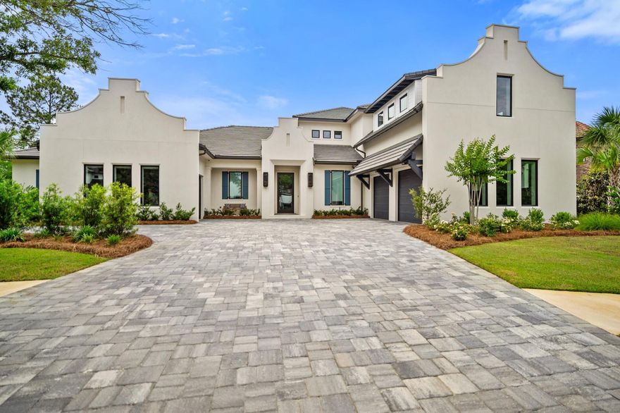 BEHIND THE GATES OF BURNT PINE AT SANDESTIN GOLF & BEACH RESORT SITS THIS RECENTLY BUILT, SPECTACULAR OPEN FLOOR PLAN HOME WITH FABULOUS WESTERN VIEWS ON A LAKE & THE RAVEN GOLF COURSE.CUSTOM HOME has 5 Bedrooms,  Additional Bunk Room, 5 Full & 3 Half Baths, Study, TV & Bonus Room. FIRST FLOOR is SPACIOUS  with WHITE OAK WOOD FLOORS, 12 FT. CEILINGS WITH PECKY CYPRESS BEAMS, FIREPLACE & LOTS OF GLASS. 3 Bedrooms 3.5 Baths, Study, Laundry Room, Living Area and a FABULOUS KITCHEN with TOP OF THE LINE APPLIANCES &  2ND KITCHEN/PANTRY. PRIVATE FIRST FLOOR MAIN SUITE has Beams, Views of the Lake, His & Her Custom Closets, Additional Laundry, Beautiful WALK IN Shower & Tub.  EXPANSIVE COVERED LANAI with POOL, SPA, Summer Kitchen & Half Bath. THIS MUST SEE HOME IS LIKE NO OTHER IN BURNT PINE SECOND FLOOR has 2 Large Guest Bedroom Suites, Bunk Room, TV Room, Bonus Room, Additional Laundry, and Covered Balcony Overlooking the Lake.