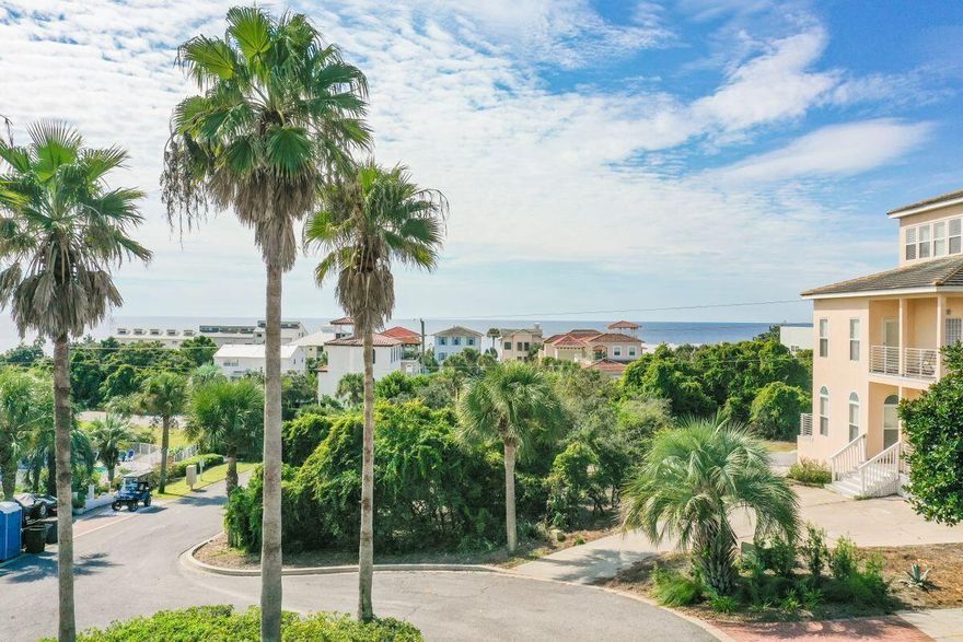 Gulf views abound from this charming homesite with private gated beach access, beach, and one of the highest elevations along entire Gulf of Mexico. Nestled into this small HOA offering a community pool and two cul de sacs that straddle Blue Mountain Rd.  No build out time!  So conveniently located within a short stroll to Blue Mtn Bakery, the neighborhood health food store, Blue Mtn Creamery, many restaurants and Point Washington State Forest hiking trails!  And the rear of this homesite is on the 30A bike path!
