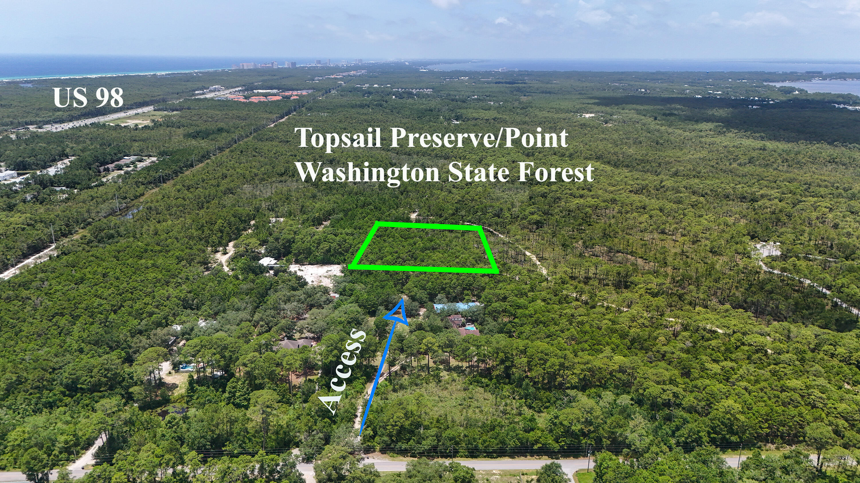 High and dry with established beautiful oak trees. No wetlands. Buyer can create a single private estate or potentially develop the 5 acres into a small community with county minor dev order. Land Use code calls for 2 units per acre.The rear prime 5 acres is being offered for sale out of the total 10 acre tract. Environmental survey is available in documents.