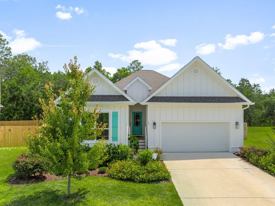 Beautiful 5-bed, 3-bath single-story home on a quiet cul-de-sac in Santa Rosa Beach. Open-concept layout, nine-ft. ceilings, LVP flooring throughout, stainless steel appliances and gleaming quartz countertops as well as designer lighting and smart home technology packages, 2-car garage and ample parking. Fully fenced backyard with dual gates and preserve views. Upgrades to this home include frameless glass shower door in master bath, whole home gutter system, two-inch blinds, and an upgraded HEPA HVAC system, whole-home surge protection system (PSP Vortex VIA-50 AXP) installed January 2025. Spacious covered porch perfect for morning coffee or shaded afternoons--blends indoor comfort with outdoor charm. No short-term rentals allowed. Walking distance to Emerald Coast Middle School. Listed by the homeowner and available for move-in by July 1. Select furnishings convey and closing incentives offered with strong offer. A rare, turnkey opportunity near 30A. Family friendly community with open green spaces allows children to play safely with peace of mind. Flood insurance currently required due to partial zone overlay, policy is in place and transferable to new owner for potential cost savings. Includes professionally installed whole-home surge protection system with transferrable warranty - offering an added layer of safety for all electronics and appliances. Neighborhood is just a short drive to 30A's white sand beaches, top-rated schools, Choctawhatchee Bay, numerous state park trails, Destin, Panama City Beach, and more. Buyer to verify all information deemed important.