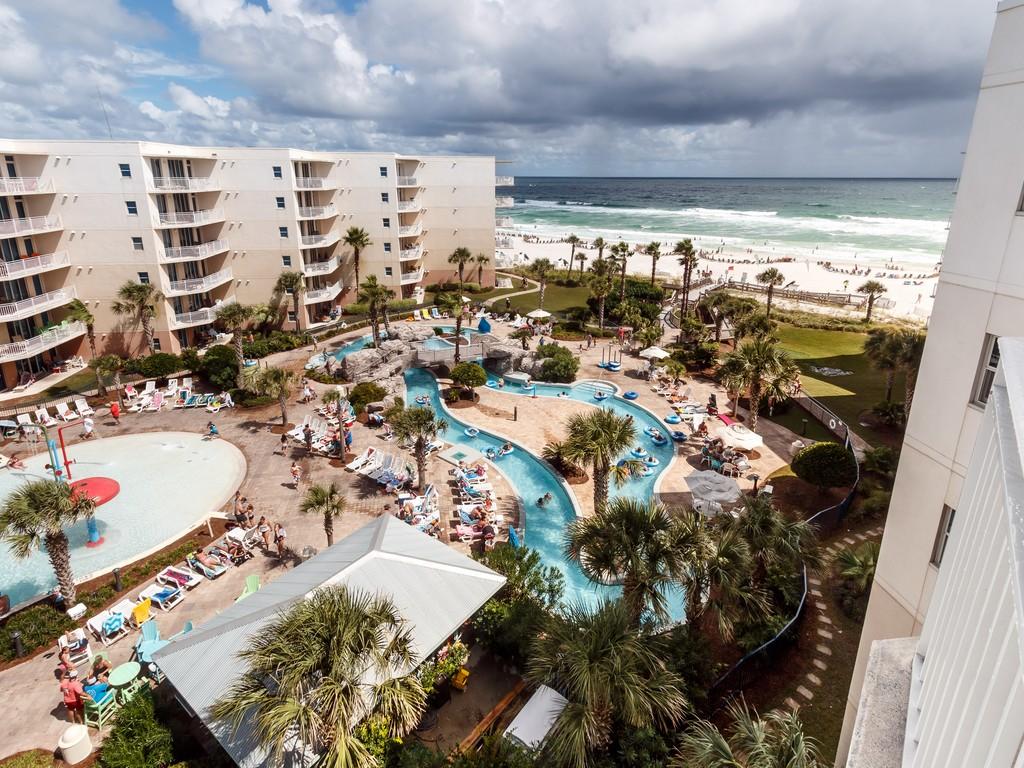 This is your opportunity to own one of the top income producing condos at Waterscape, the premiere gulf front resort on Okaloosa Island. B608 is a two bedroom 2.5 bath with bunk area that comfortably sleeps 8. Located on the top floor of the resort, this location offers a gorgeous view of the Gulf as well as no noise from ablove. This unit has granite countertops, stainless steel appliances and a spacious balcony for relaxing. New HVAC in was installed in 2015!! Waterscape is where amenities abound! 10ft Waterfall, zero entry pool, lazy river, splash pad and play area for kids, two hot tubs, pool side restaurant and bar and fitness center and 400 feet of beach. Restaurants and activities are close by but you won't need to leave the resort! Contact us soon because this will not last long.