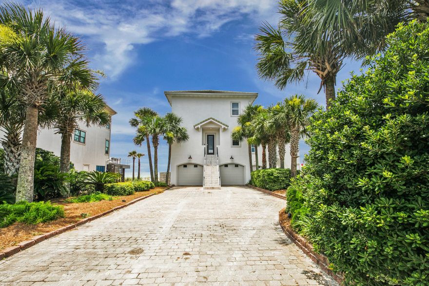 This stunning beachside home is primarily located on Miramar Beach, in-between 30A and Destin! As you enter the property you're greeted with a beautiful marble staircase giving you a modern luxury coastal feel. The exterior of this home recently received a full renovation, including new stucco,  tongue and groove solid wood ceilings, modern aluminum handrails and new balcony tile. This property also has a strong rental history with current bookings for 2021, almost $400K on the books for 2021! The home features multiple stories, which include 8 bedrooms and 6 full bathrooms to accommodate up to 26 guests! Updated kitchen photos and matterport will be uploaded no later than 07/12.
